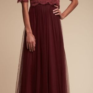 Jenny Yoo BHLDN Louise Tulle Skirt - Cabernet